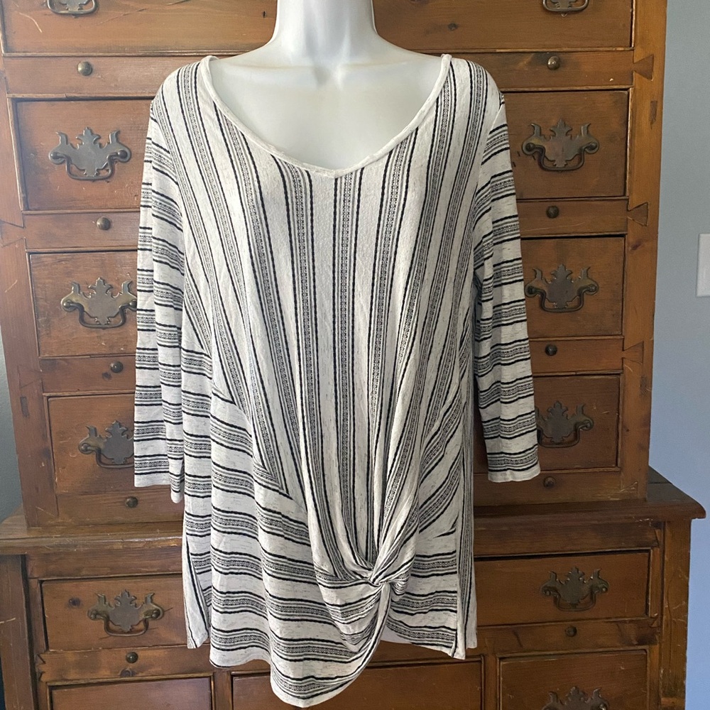 (A49) Vintage Dress Barn Striped Knot Front Women's Top XL CLEARANCE SALE!!
